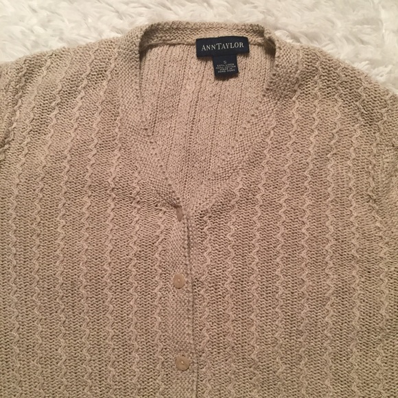Ann Taylor button up linen/cotton cardigan sweater - Picture 3 of 4